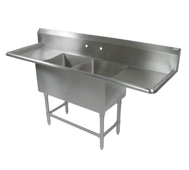 John Boos 2PB244-2D30 2-24X24X14 W/30" DB L&R 16GA