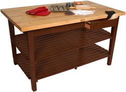 John Boos C4836-2S-CR 48 Classic Country 2 Shelf Work Table, Cherry