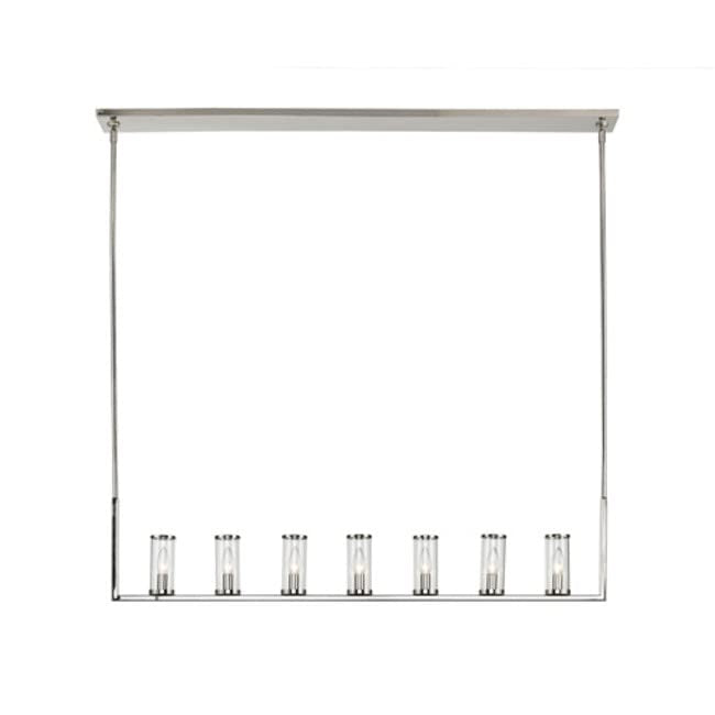 Alora LP309007UBCG REVOLVE LINEAR PENDANT 7 LIGHT URBAN BRONZE CLEAR GLASS