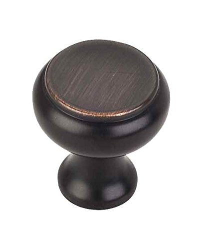 Elements 3898DBAC 1-3/16" Diameter Brushed Oil Rubbed Bronze Button Westbury Cabinet Knob