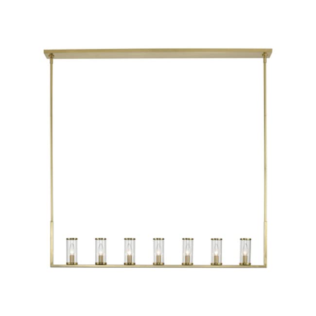 Alora LP309007UBCG REVOLVE LINEAR PENDANT 7 LIGHT URBAN BRONZE CLEAR GLASS