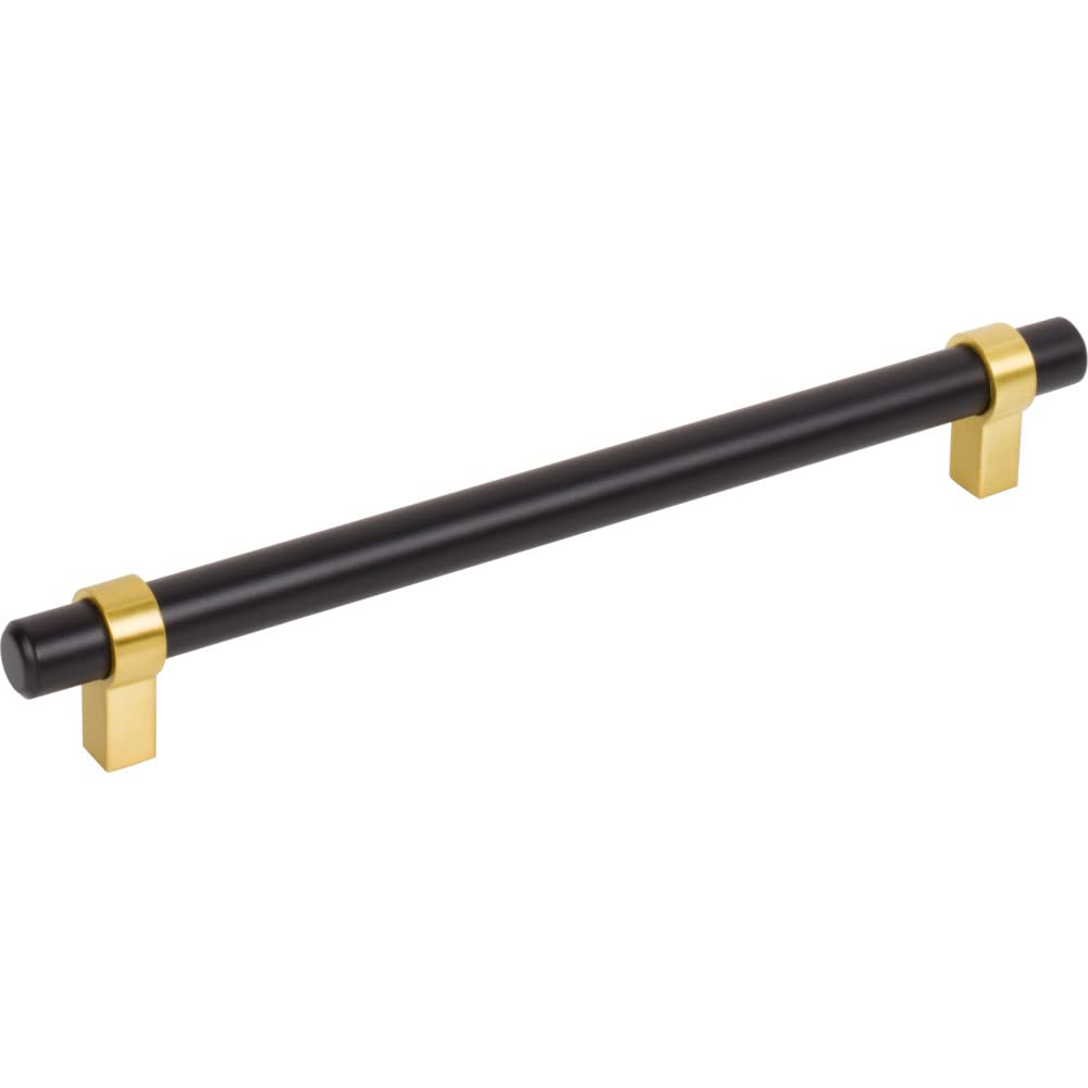 Jeffrey Alexander 5192MBBG 192 mm Center-to-Center Matte Black with Brushed Gold Key Grande Cabinet Bar Pull