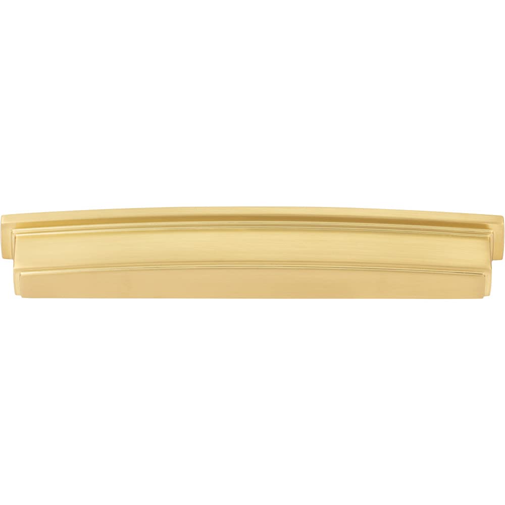 Jeffrey Alexander 141-192BG 192 mm Center Brushed Gold Square-to-Center Square Renzo Cabinet Cup Pull