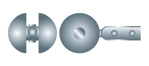 General Wire 1-R Revolving Roller Head for use with B Flat Sewer Rods, 1-1/8" Diameter Head