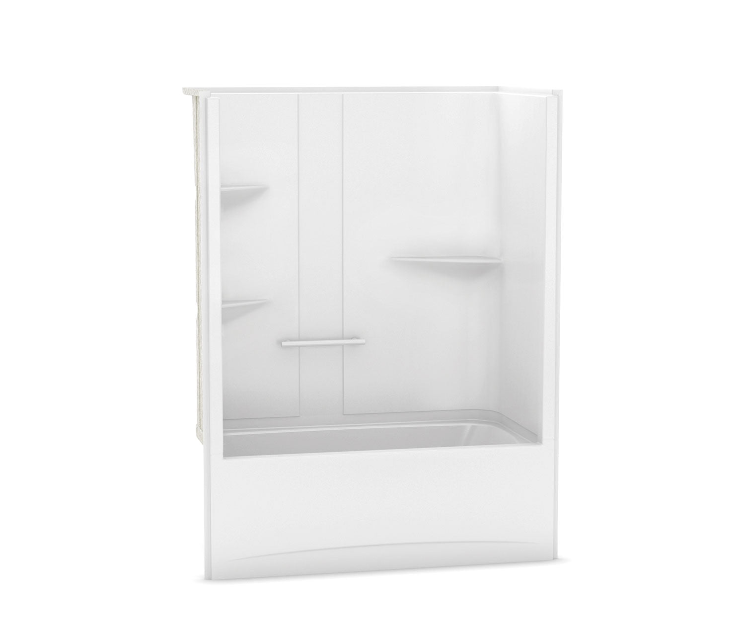 MAAX 105915-L-000-001 Camelia TS-6032 Acrylic Alcove Left-Hand Drain One-Piece Tub Shower in White