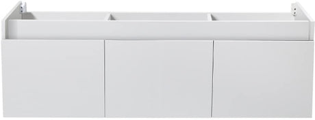 Fresca FCB8041WH Fresca Mezzo 60" White Wall Hung Single Sink Modern Bathroom Cabinet
