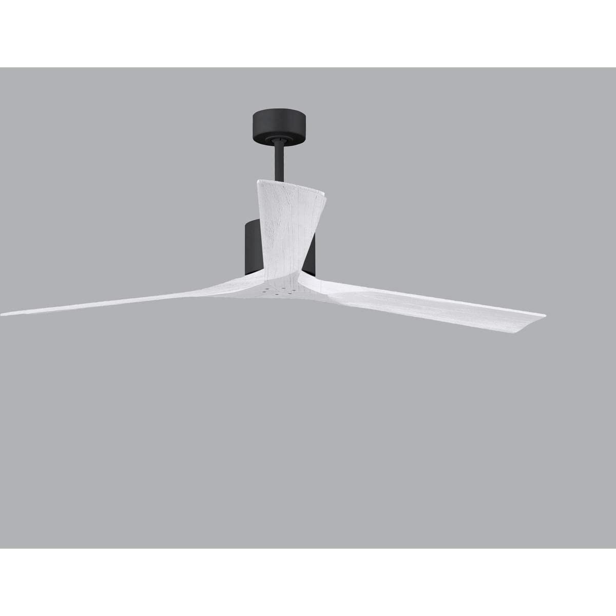 Matthews Fan NKXL-BK-MWH-72 Nan XL 6-speed ceiling fan in Matte Black finish with 72” solid matte white wood blades