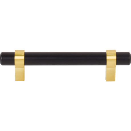 Jeffrey Alexander 596MBBG 96 mm Center-to-Center Matte Black with Brushed Gold Key Grande Cabinet Bar Pull