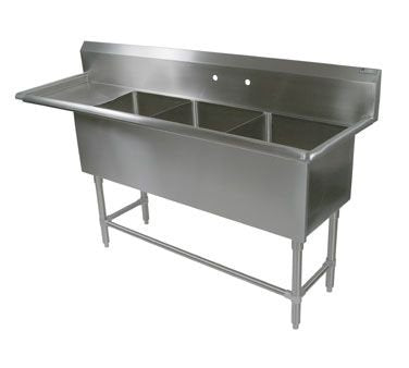 John Boos 43PB18244-1D24L 3-18X24X14 W/24"DB LEFT 14GA