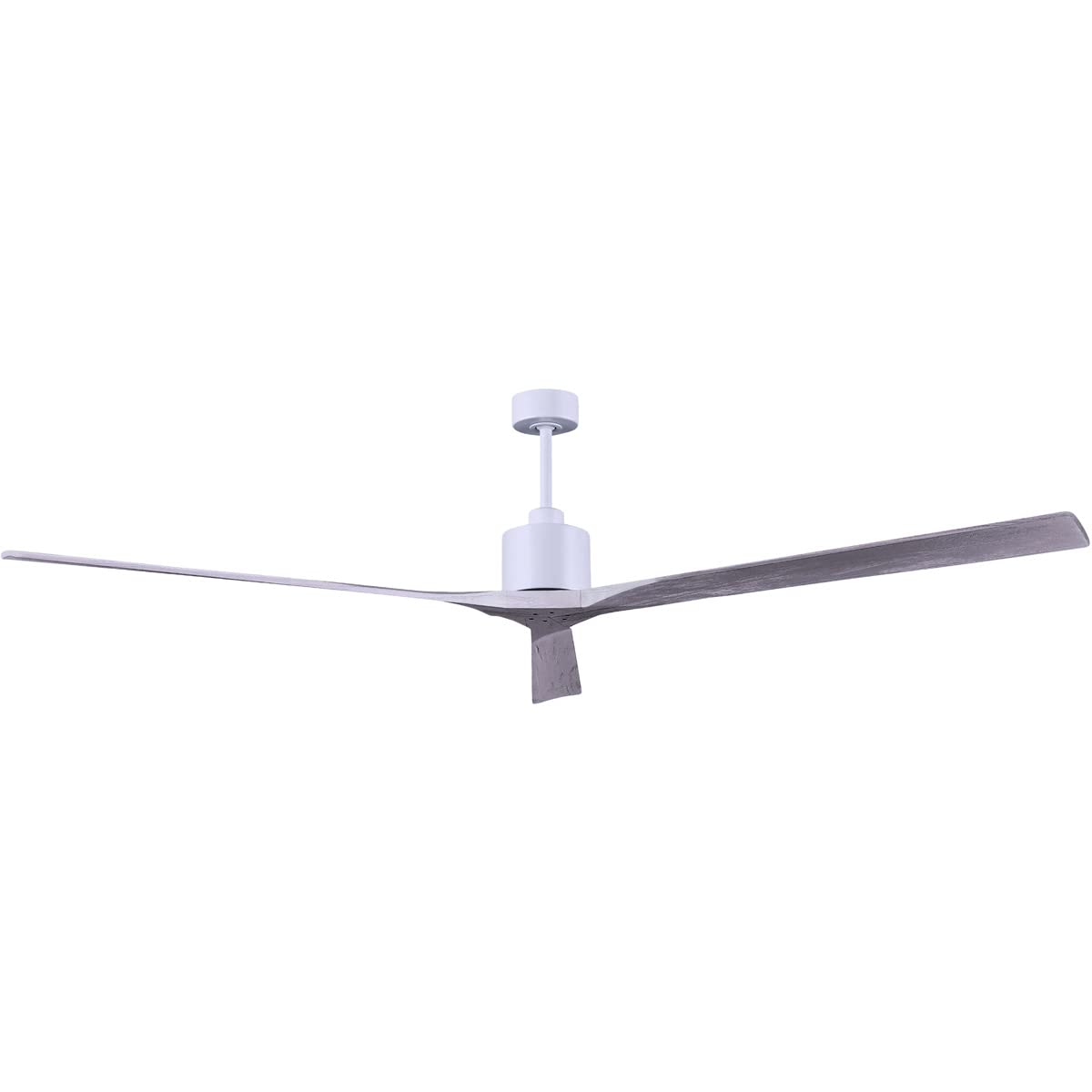Matthews Fan NKXL-MWH-BW-90 Nan XL 6-speed ceiling fan in Matte White finish with 90” solid barn wood tone wood blades