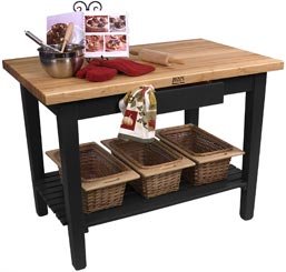John Boos C4836-S-BK 48W Classic Country Work Table, Black