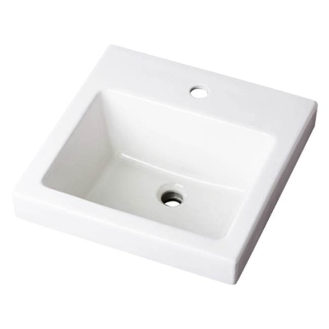 Gerber G0013821 White Wicker Park Square Single Hole Above Counter Bathroom Sink