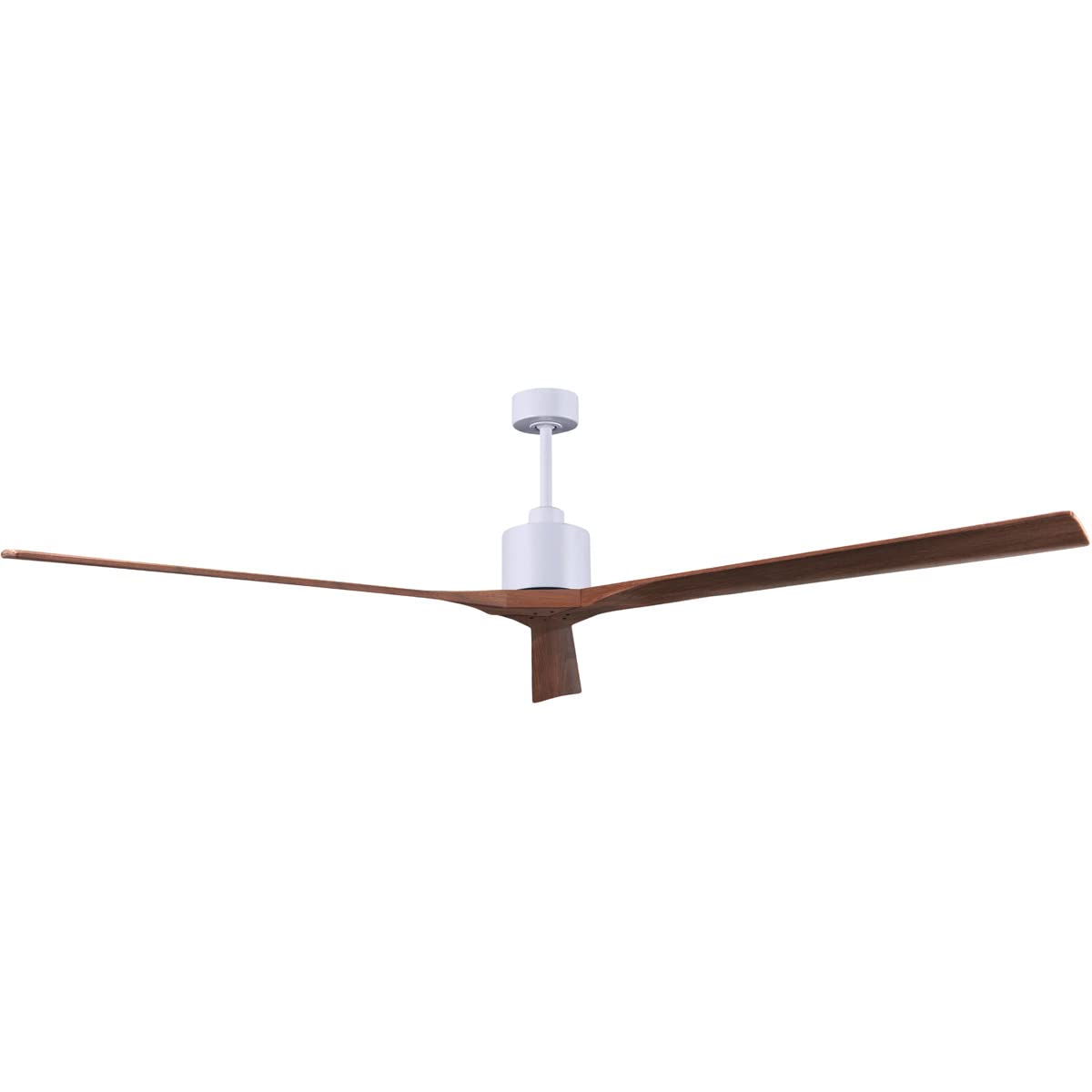 Matthews Fan NKXL-MWH-WA-90 Nan XL 6-speed ceiling fan in Matte White finish with 90” solid walnut tone wood blades