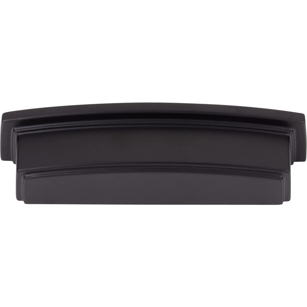 Jeffrey Alexander 141-96MB 96 mm Center Matte Black Square-to-Center Square Renzo Cabinet Cup Pull