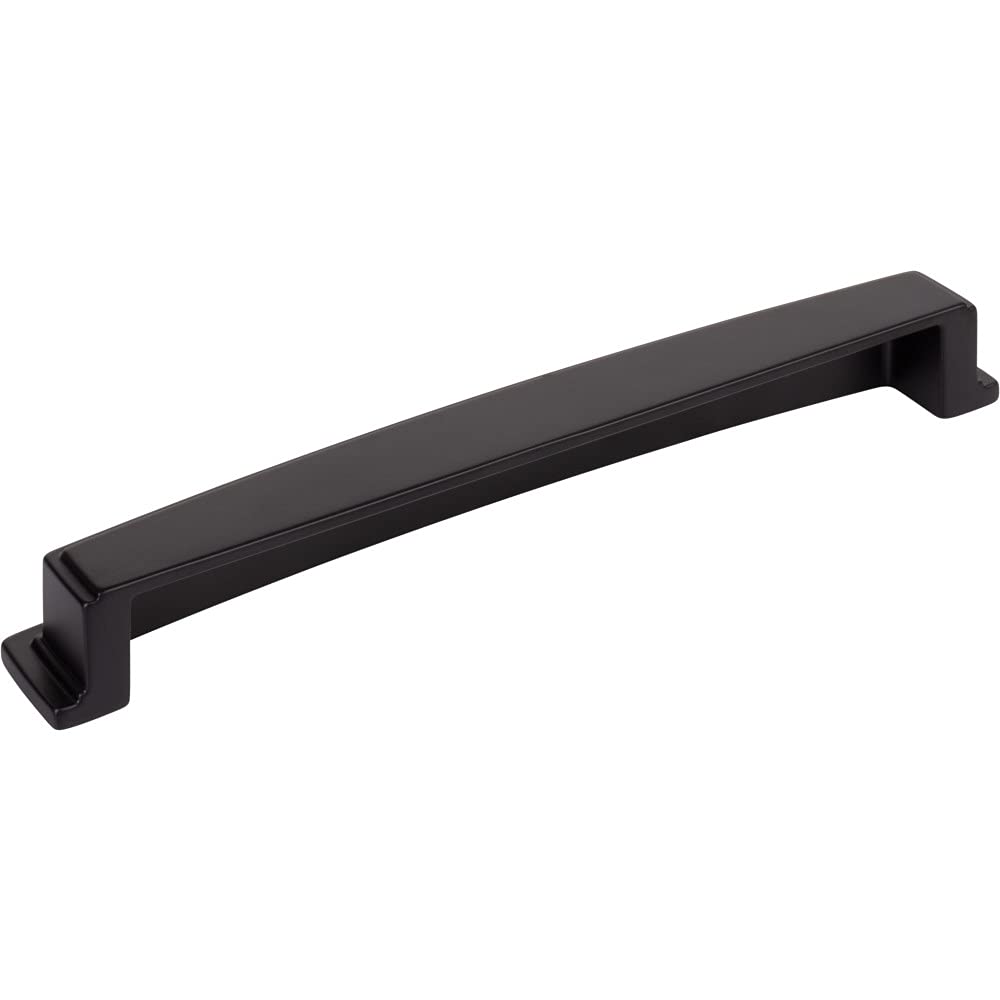 Jeffrey Alexander 141-192MB 192 mm Center Matte Black Square-to-Center Square Renzo Cabinet Cup Pull