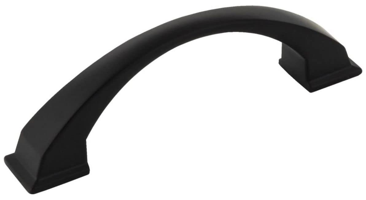 Jeffrey Alexander 944-96MB 96 mm Center-to-Center Matte Black Arched Roman Cabinet Pull
