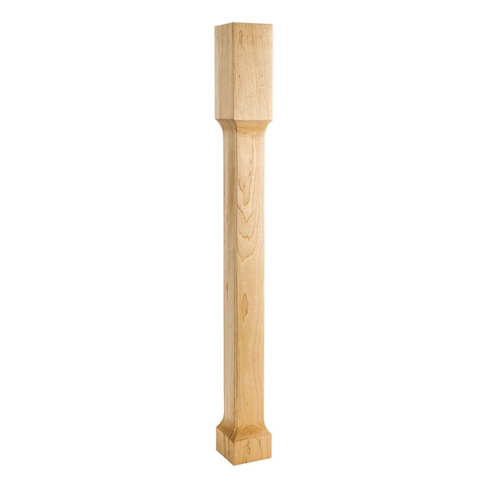 Hardware Resources P71-RW 3-1/2" W x 3-1/2" D x 35-1/2" H Rubberwood Square Recessed Post