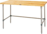 John Boos SNB03 Work Table with Commercial Blended Maple Top, Stainless steel base, 60" W x 24" D 35-1/4" H