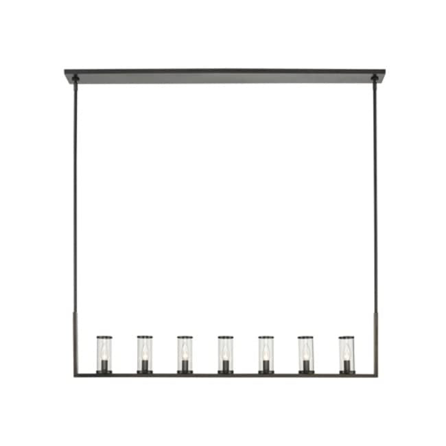 Alora LP309007UBCG REVOLVE LINEAR PENDANT 7 LIGHT URBAN BRONZE CLEAR GLASS