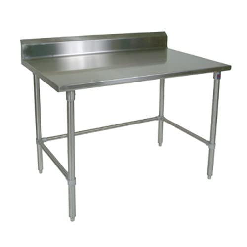 John Boos ST4R5-3072SBK Work Table, 72" W X 30" D, 14/300 Stainless Steel Top with 5" Backsplash & Turndown