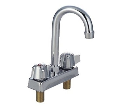 John Boos PBF-4-D-LF 4 inch on Center Deck Mount Gooseneck Faucet with 3.5 Spout - 1 each.