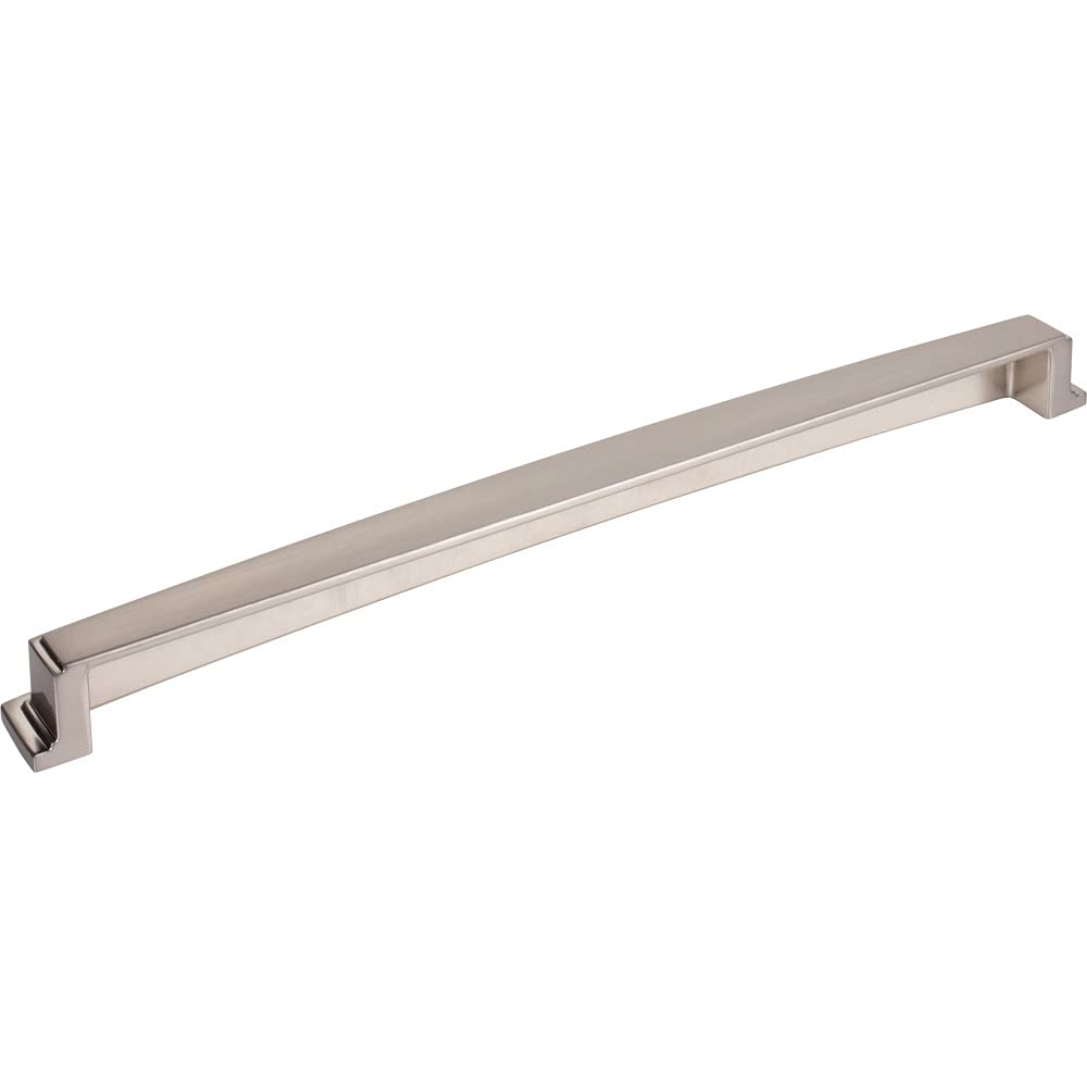 Jeffrey Alexander 141-305SN 305 mm Center Satin Nickel Square-to-Center Square Renzo Cabinet Cup Pull