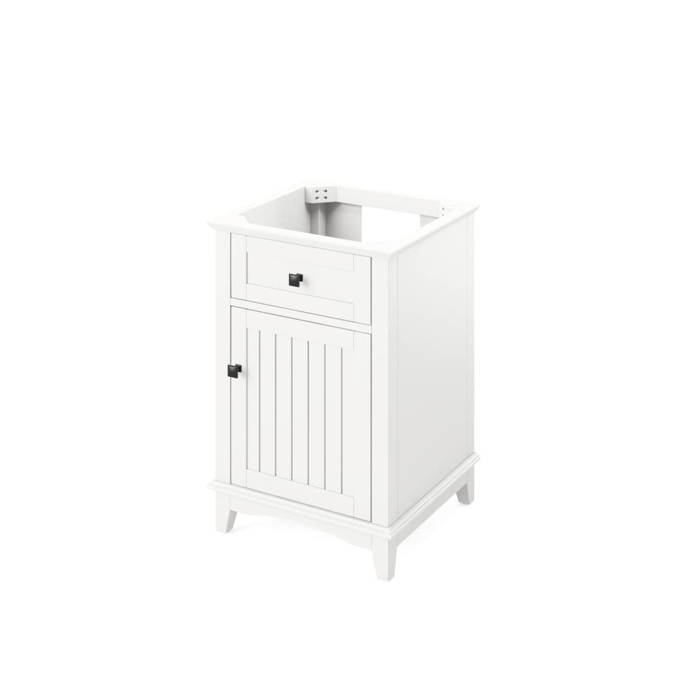 Jeffrey Alexander VKITSAV24WHBOR 24" White Savino Vanity, Boulder Cultured Marble Vanity Top, undermount rectangle bowl