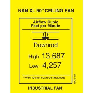 Matthews Fan NKXL-TB-BK-90 Nan XL 6-speed ceiling fan in Matte White finish with 90” solid matte black wood blades