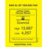 Matthews Fan NKXL-TB-BK-90 Nan XL 6-speed ceiling fan in Matte White finish with 90” solid matte black wood blades