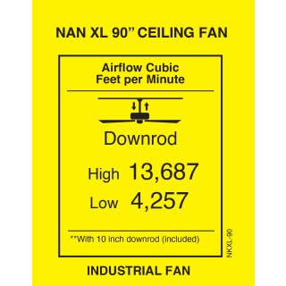 Matthews Fan NKXL-BK-BW-90 Nan XL 6-speed ceiling fan in Matte Black finish with 90” solid barn wood tone wood blades