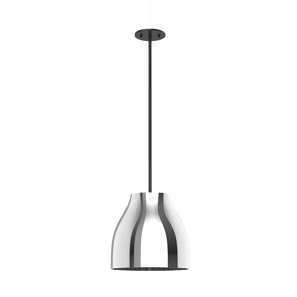 Kuzco PD62012-BK/CH TRINITY 12" PENDANT BLACK WITH CHROME GLASS SHADE 20W 120VAC LED 3000K 90CRI