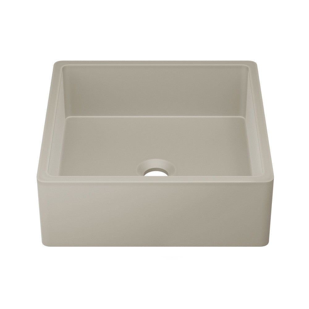 Lisse 15.5" Concrete Square Vessel Sink in Matte Taupe