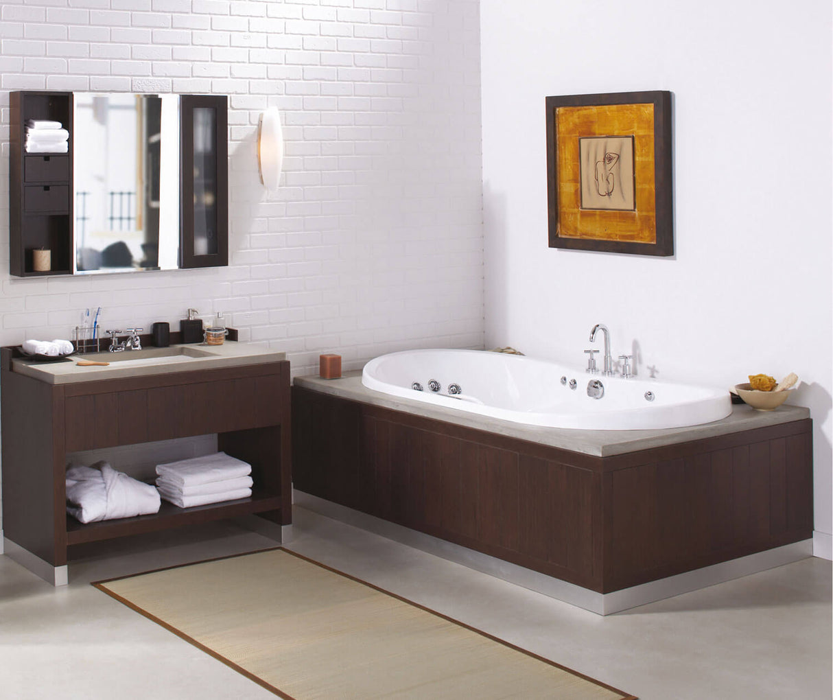 MAAX 102865-004-001-100 Living 6642 Acrylic Drop-in Center Drain Hydromax Bathtub in White