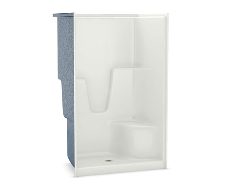 Aker SHLS/RS-48 AcrylX Alcove Center Drain One-Piece Shower in White