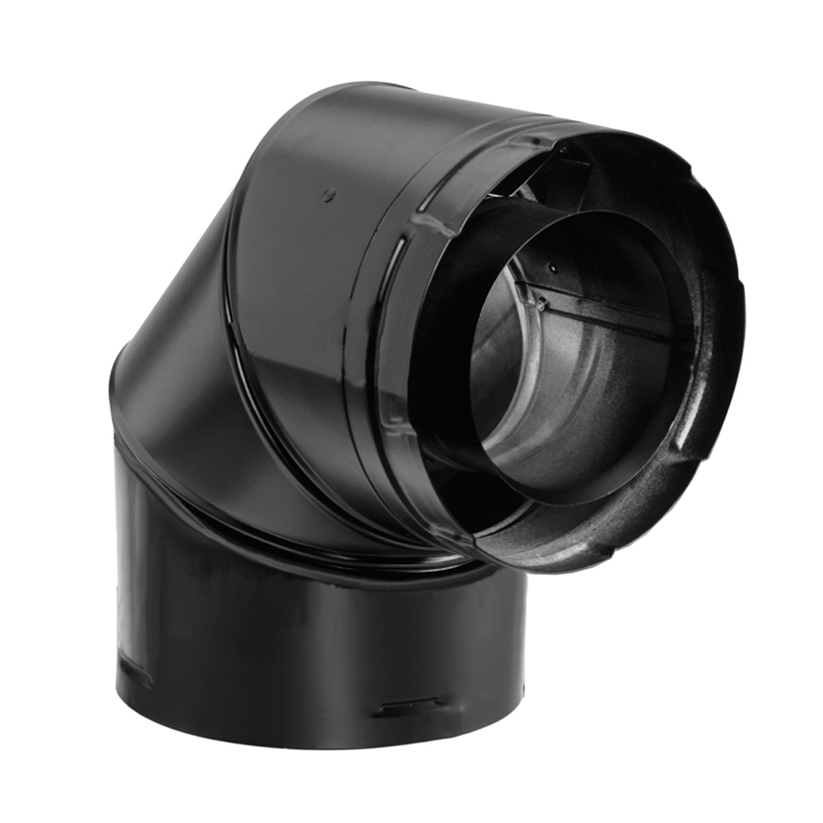 DuraVent DirectVent Pro 90° Elbow – Black 4" x 6-5/8" (46DVA-E90B)