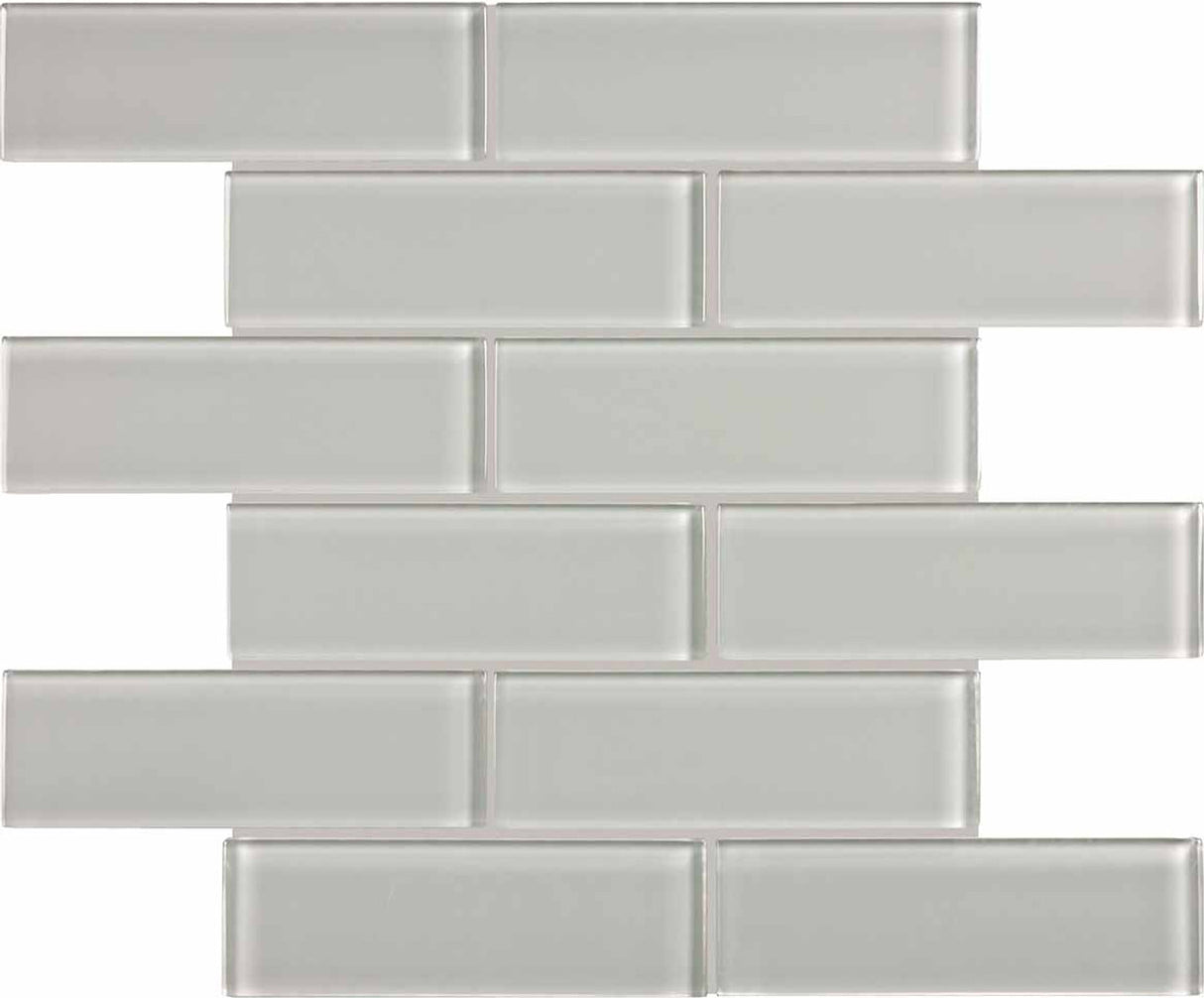 Anatolia Tile 2X6 Element Mist Glossy Glass Brick Mosaics. 1 Sheet = .96 Sq. Ft. 3001-0052-0 (35-038) - premium natural stone mosaic tile from Anatolia Tile, available at PoshHaus showroom in Keene, NH