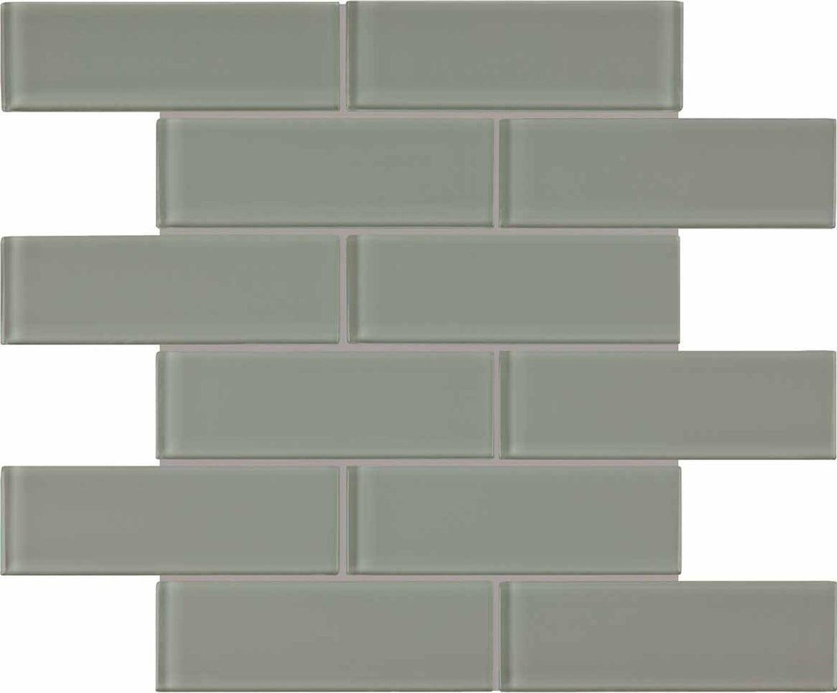 Anatolia Tile 2X6 Element Smoke Glossy Glass Brick Mosaics. 1 Sheet = .96 Sq. Ft. 3001-0086-0 (35-039) - premium natural stone mosaic tile from Anatolia Tile, available at PoshHaus showroom in Keene, NH