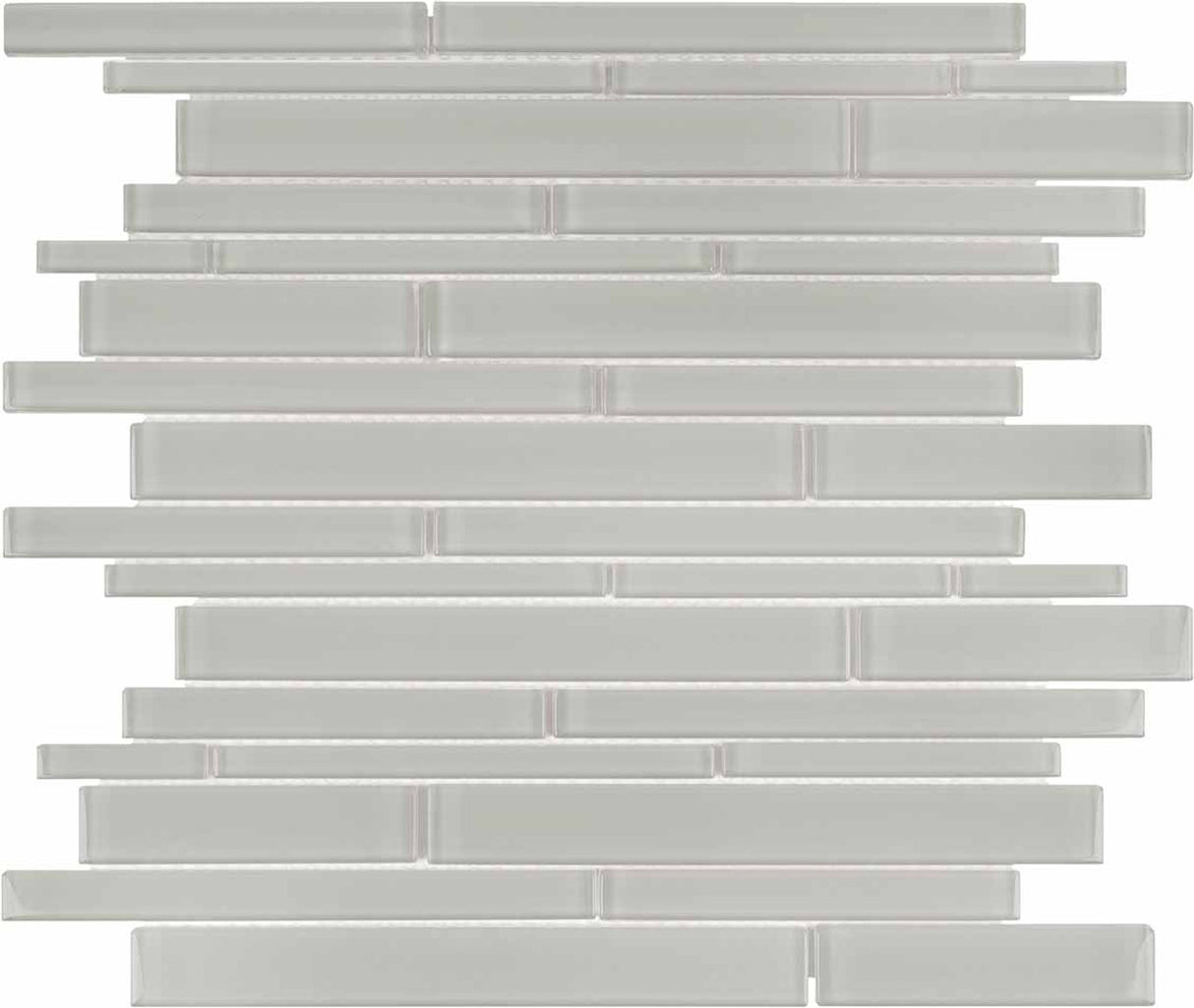 Anatolia Tile Element Mist Random Strip Glossy Glass Mosaics. 1 Sheet = .96 Sq. Ft. 3001-0054-0 (35-058) - premium natural stone mosaic tile from Anatolia Tile, available at PoshHaus showroom in Keene, NH