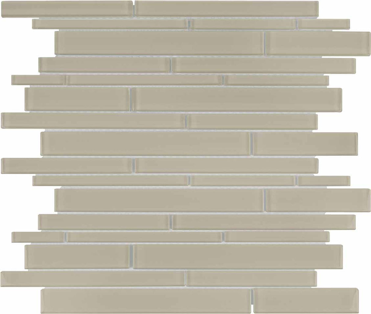 Anatolia Tile Element Earth Random Strip Glossy Glass Mosaics 1 Sheet = .96 Sq. Ft. 3001-0033-0 (35-095) - premium natural stone mosaic tile from Anatolia Tile, available at PoshHaus showroom in Keene, NH