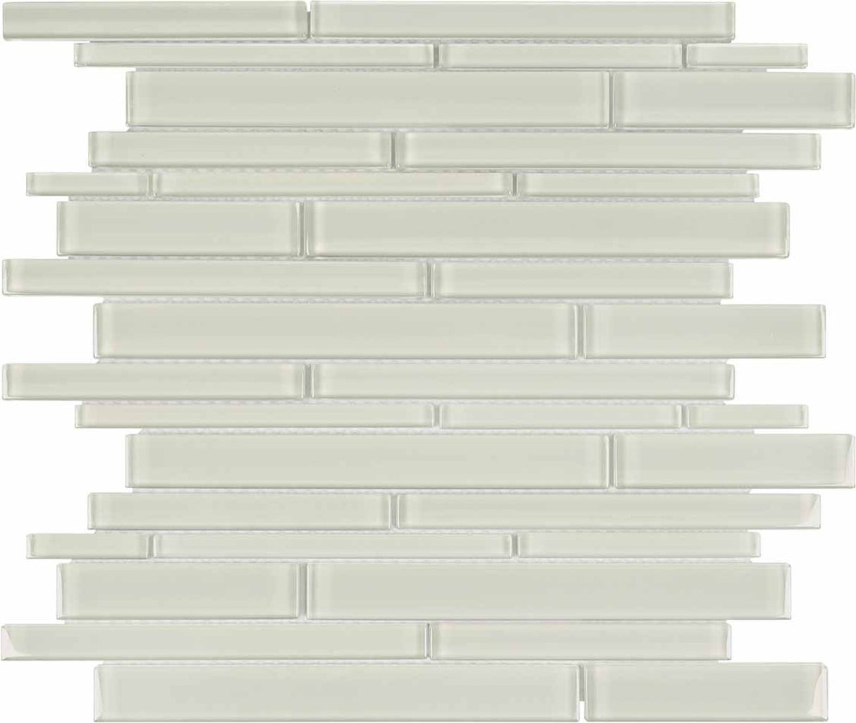 Anatolia Tile Element Sand Random Strip Glossy Glass Mosaics. 1 Sheet = .96 Sq. Ft. 3001-0065-0 (35-062) - premium natural stone mosaic tile from Anatolia Tile, available at PoshHaus showroom in Keene, NH