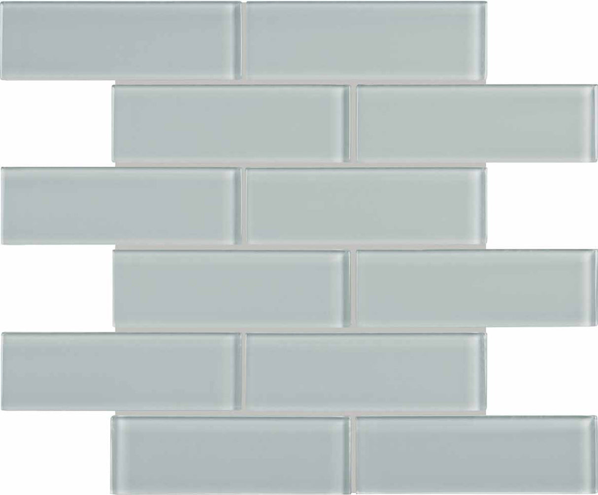 Anatolia Tile 2X6 Element Cloud Glossy Glass Brick Mosaics. 1 Sheet = .96 Sq. Ft. 3001-0022-0 (35-088) - premium natural stone mosaic tile from Anatolia Tile, available at PoshHaus showroom in Keene, NH