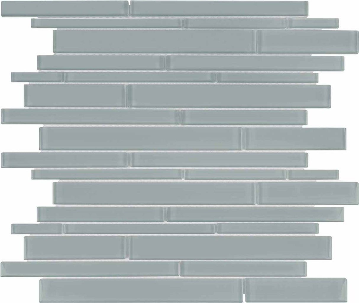 Anatolia Tile Element Shadow Random Strip Glossy Glass Mosaics. 1 Sheet = .96 Sq. Ft. 3001-0072-0 (35-093) - premium natural stone mosaic tile from Anatolia Tile, available at PoshHaus showroom in Keene, NH