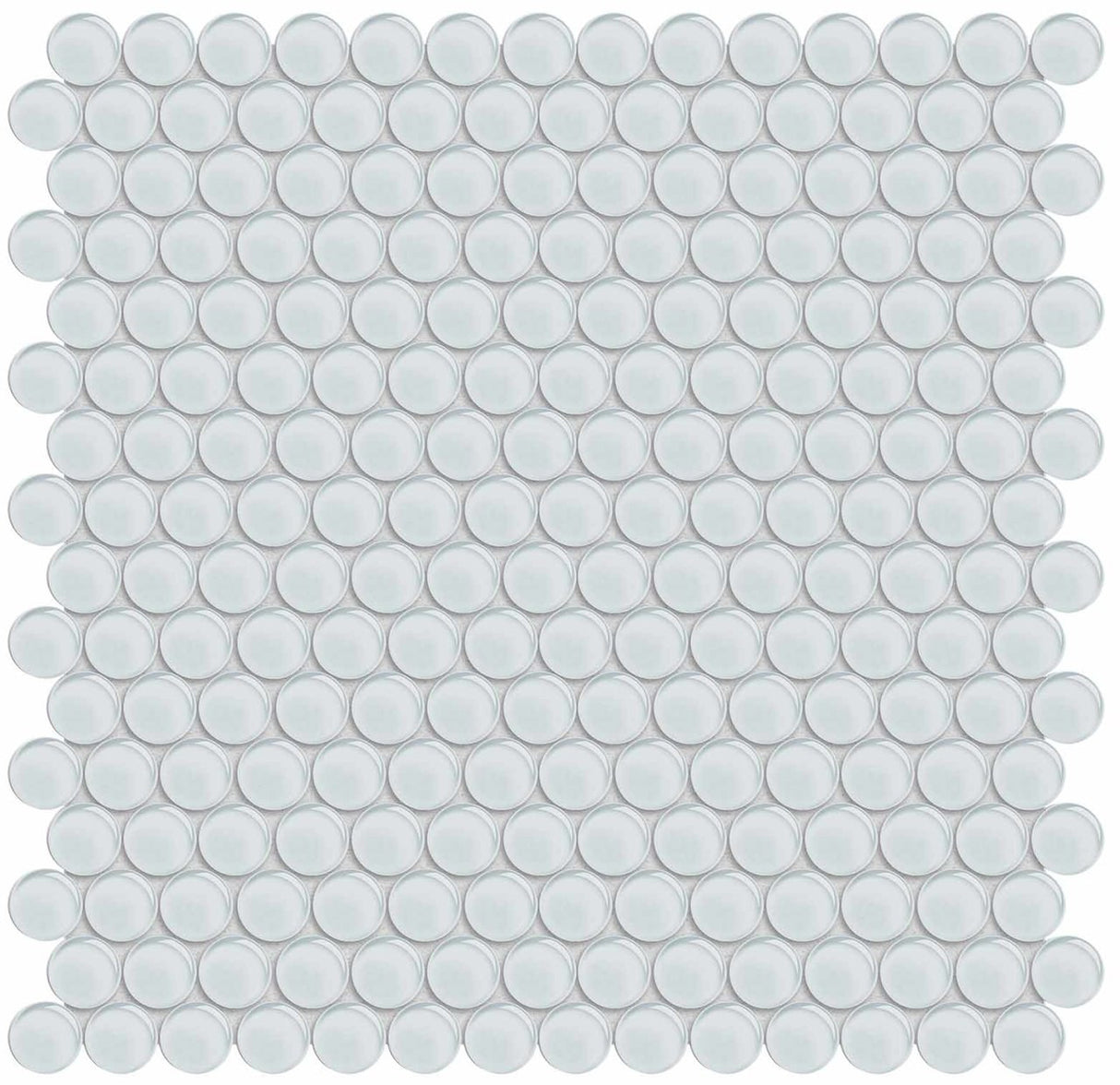 Anatolia Tile Element Ice Penny Round Glass Mosaics. 1 Sheet = .96 Sq. Ft. 3001-0044-0 (35-098) - premium natural stone mosaic tile from Anatolia Tile, available at PoshHaus showroom in Keene, NH