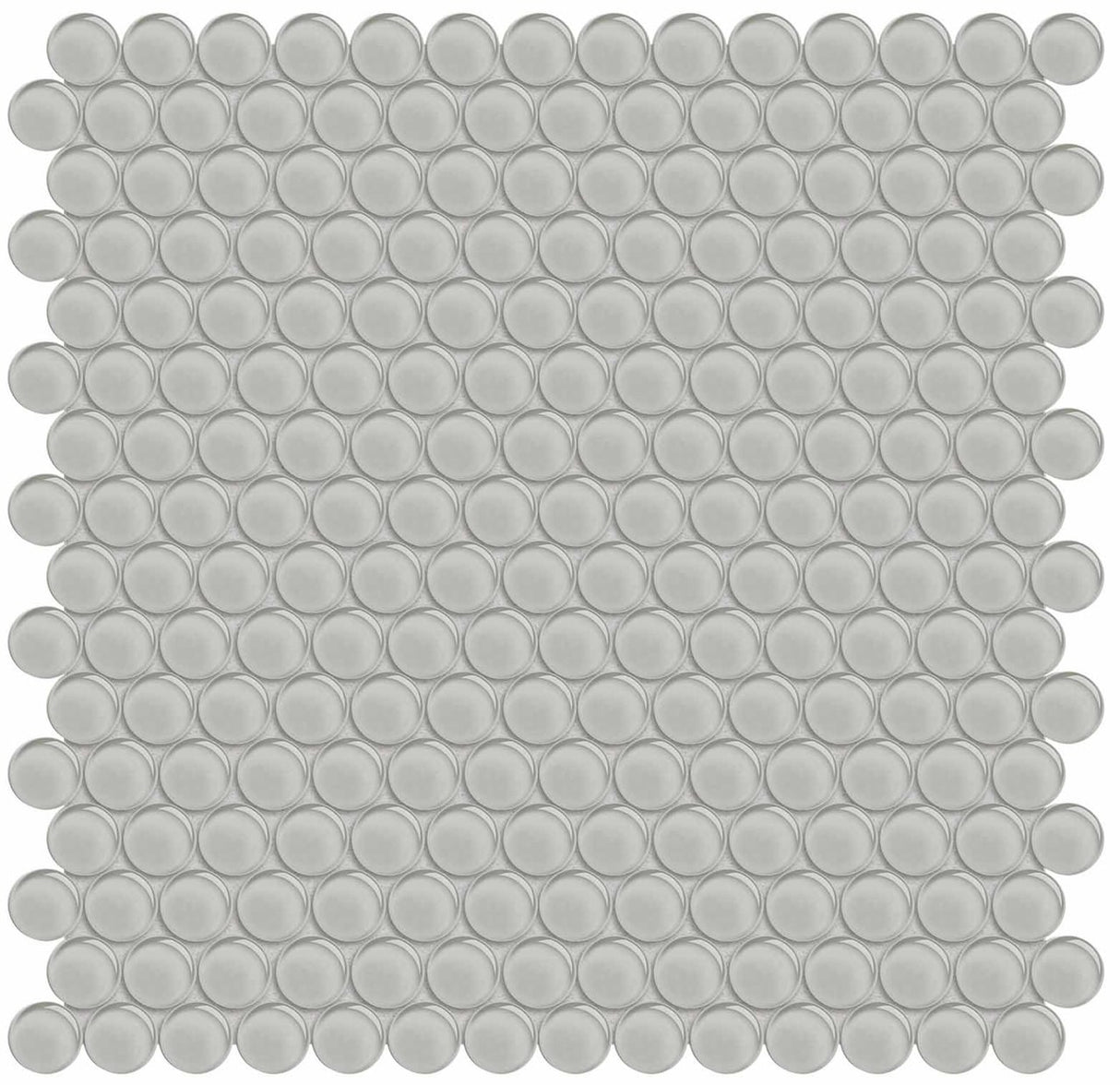 Anatolia Tile Element Mist Penny Round Glass Mosaics. 1 Sheet = .96 Sq. Ft. 3001-0055-0 (35-099) - premium natural stone mosaic tile from Anatolia Tile, available at PoshHaus showroom in Keene, NH