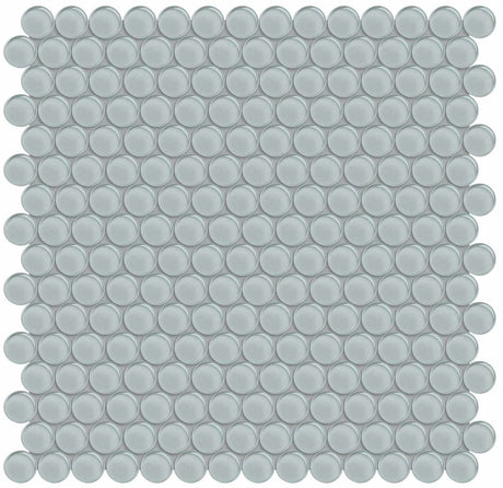 Anatolia Tile Element Cloud Penny Round Glass Mosaics. 1 Sheet = .96 Sq. Ft. 3001-0024-0 (35-103)  - premium natural stone mosaic tile from Anatolia Tile, available at PoshHaus showroom in Keene, NH