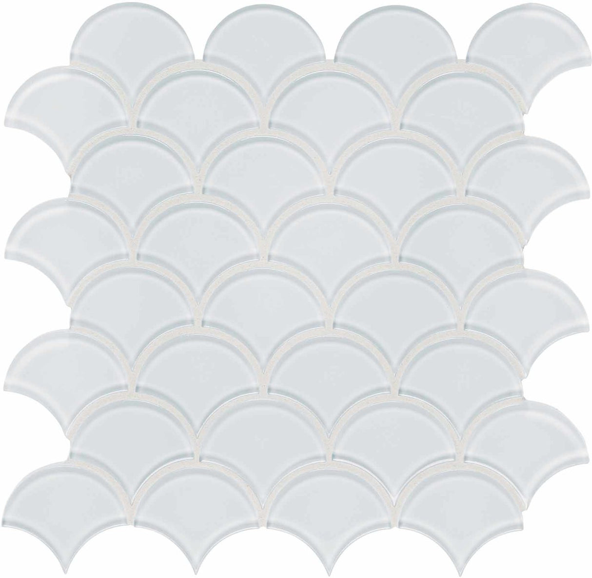 Anatolia Tile Element Glossy Ice Scallop Glass Mosaics 1 Sheet = .97 Sq. Ft. 3001-0045-0 (35-106) - premium natural stone mosaic tile from Anatolia Tile, available at PoshHaus showroom in Keene, NH