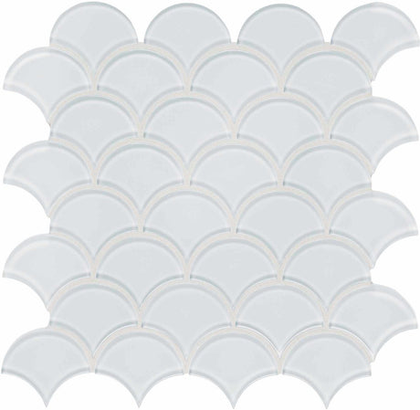 Anatolia Tile Element Glossy Ice Scallop Glass Mosaics 1 Sheet = .97 Sq. Ft. 3001-0045-0 (35-106)  - premium natural stone mosaic tile from Anatolia Tile, available at PoshHaus showroom in Keene, NH
