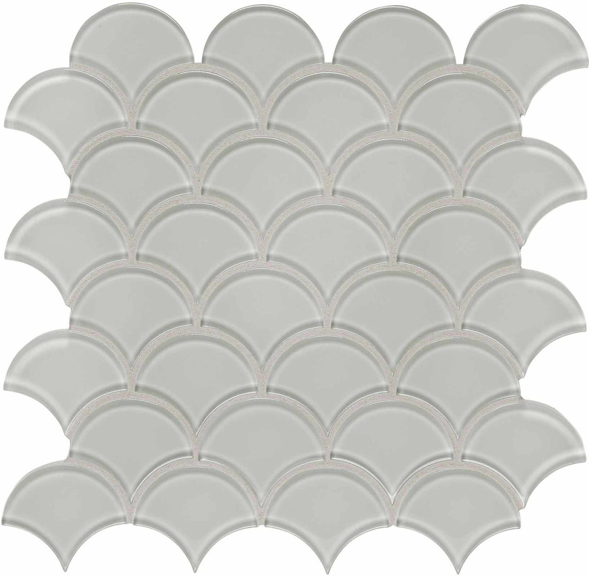 Anatolia Tile Element Glossy Mist Scallop Glass Mosaics 1 Sheet = .97 Sq. Ft. 3001-0056-0 (35-107) - premium natural stone mosaic tile from Anatolia Tile, available at PoshHaus showroom in Keene, NH