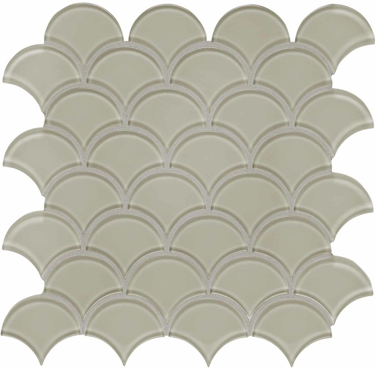 Anatolia Tile Element Glossy Earth Scallop Glass Mosaics 1 Sheet = .97 Sq. Ft. 3001-0035-0 (35-109) - premium natural stone mosaic tile from Anatolia Tile, available at PoshHaus showroom in Keene, NH