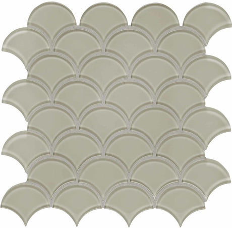 Anatolia Tile Element Glossy Earth Scallop Glass Mosaics 1 Sheet = .97 Sq. Ft. 3001-0035-0 (35-109)  - premium natural stone mosaic tile from Anatolia Tile, available at PoshHaus showroom in Keene, NH